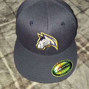 Boise State Hat Flexfit 210 Blue with Bronco 6 7/8 - 7 1/4